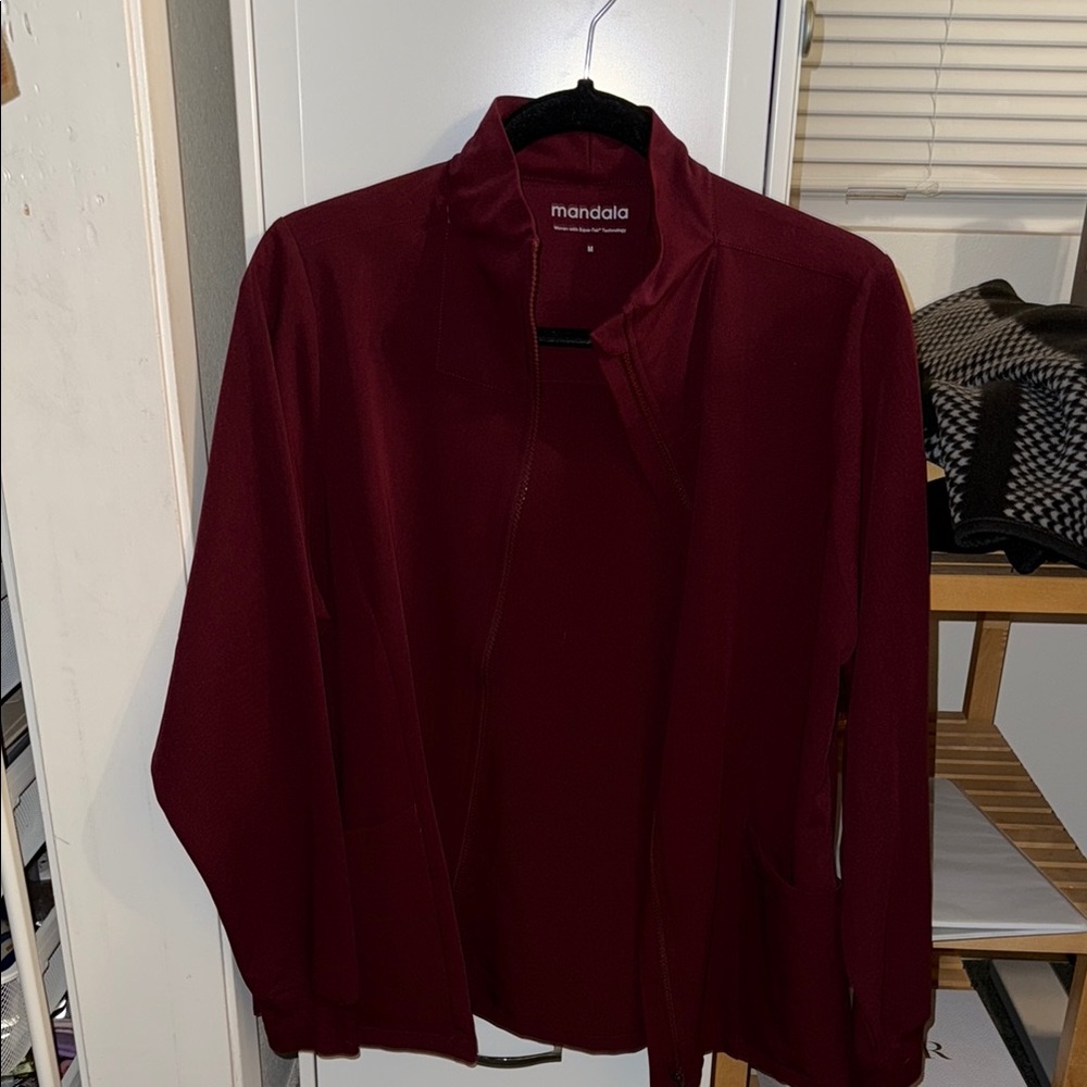 Red Bomber Jacket with Solid Design
